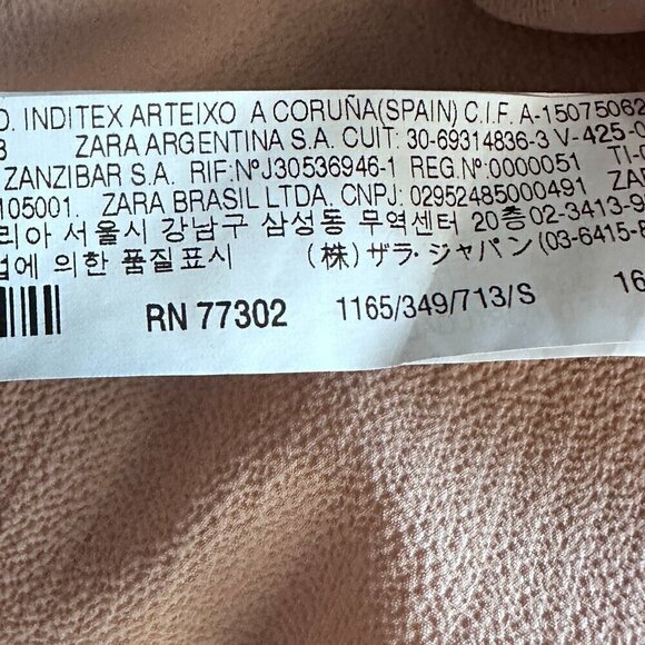 Zara Asymmetrical Long Sleeve Top Dusty Pink/Beige - Size Small - Picture 8 of 10